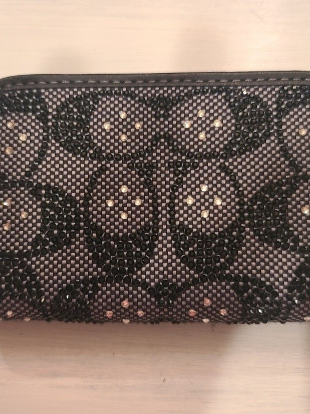 Coach Essential Small Zip Around Card Case  Crystal Signature Jacquard in black